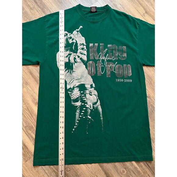 Y2K Michael Jackson T-Shirt Mens 2XL Green King Of Pop Short Sleeve Hippo - Picture 3 of 9